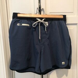 Vuori Navy Blue Athletic Shorts with Drawstring